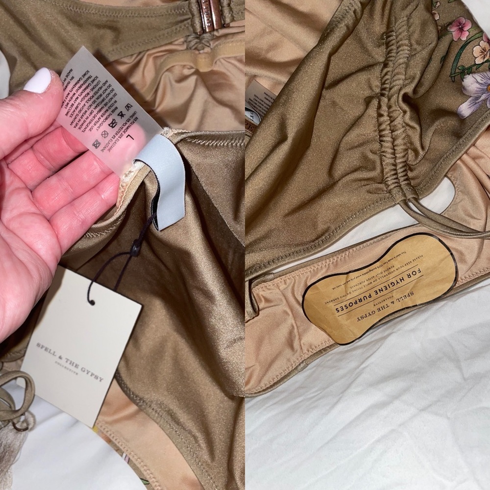 NWT Spell ⁺₊⋆ ☾⋆⁺ Waterfall One Piece in Taupe Peacock - Picture 4 of 11